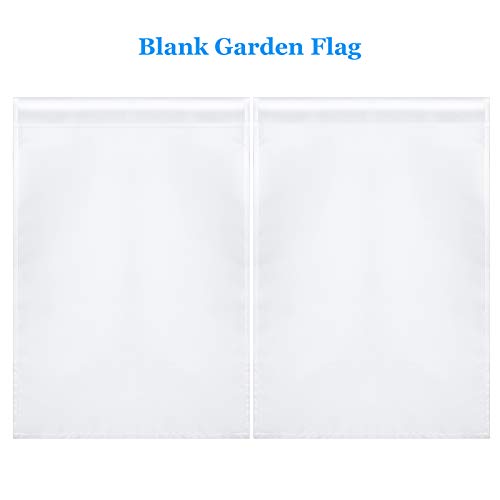 Tatuo Blank Garden Flags DIY Lawn Garden Flags Polyester White Banners Flag Yard DIY Decorative Flag for Indoor Outdoor Courtyard Decorations, 11.8 x 17.7 Inches (24)