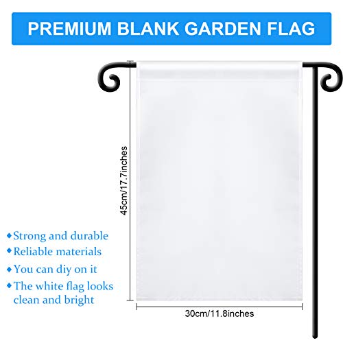 Tatuo Blank Garden Flags DIY Lawn Garden Flags Polyester White Banners Flag Yard DIY Decorative Flag for Indoor Outdoor Courtyard Decorations, 11.8 x 17.7 Inches (24)