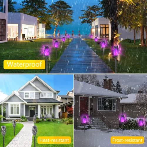 EOYIZW Solar Lights Outdoor- 99LED Purple Solar Lights for Halloween Decorations Outside Lights, Solar Torch Light Landscape Decoration Solar Garden Lights for Yard Patio Garden