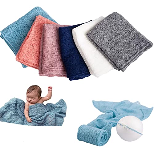 Newborn Boys Girl Photography Strech Wraps Props Infant Baby Photos Shoot Wraps Blanket + Headband Outfits Set