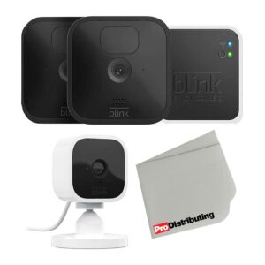 outdoor blink wireless security camera with indoor mini camera bundle and microfiber cloth (black – 2 cam) 2 count (pack of 1) fda mask 95 fda mask 95