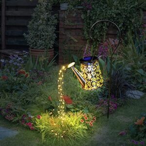 anordsem solar watering can lights,hanging solar waterfall lights waterproof outside decorations decor for yard porch lawn backyard landscape pathway patio gifts for mom grandma women birthday