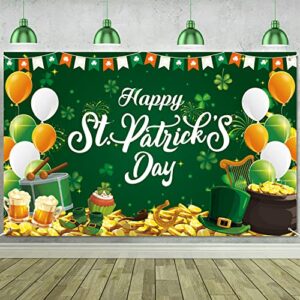 st patricks day decorations for the home, happy saint st patrick‘s day decorations banner ​backdrop 72×44 inch, shamrock irish luck day saint backdrop party supplies