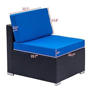 ZLXDP Patio Furniture Set Fully Equipped Weaving Rattan Sofa Set with 2pcs Corner Sofas & 2pcs Single Sofas - Woven Rattan