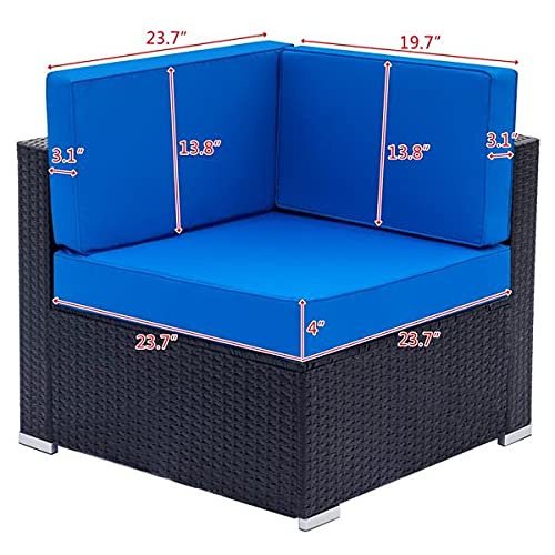 ZLXDP Patio Furniture Set Fully Equipped Weaving Rattan Sofa Set with 2pcs Corner Sofas & 2pcs Single Sofas - Woven Rattan