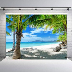 LTLYH 7x5ft Tropical Summer Beach Photography Backdrops Hawaiian Luau Party Blue Sky Sea Background for Outdoor Photo Props A-06