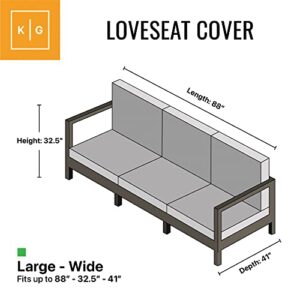 KHOMO GEAR - Outdoor Couch Cover Patio Furniture Covers Waterproof Loveseat Cover - for Wide Love Seats - 88" Length x 41" Depth