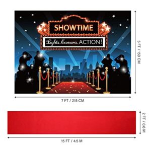 1 Pack Paparazzi Photo Backdrop with Red Carpet Runner for Birthday Party Protagonist Show Props Movie Star Themed Pajamas Party Supplies Awards Ceremony Theme Party Accessory