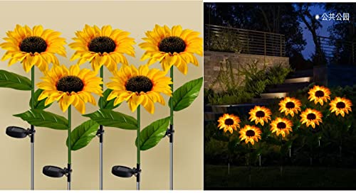 SLXTOU Led Solar Sunflower Flower Light, Outdoor Garden Garden Decoration Light, Lawn Plug-in Light