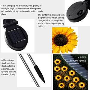 SLXTOU Led Solar Sunflower Flower Light, Outdoor Garden Garden Decoration Light, Lawn Plug-in Light