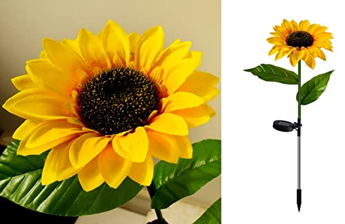 SLXTOU Led Solar Sunflower Flower Light, Outdoor Garden Garden Decoration Light, Lawn Plug-in Light
