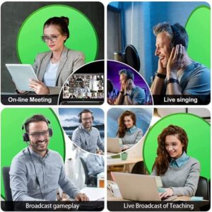 Portable Webcam Background, 75cm Collapsible Green Background for Video Chats, Zoom, Skype, Video, Photo, Single-Side Chromakey Green Screen for Chair