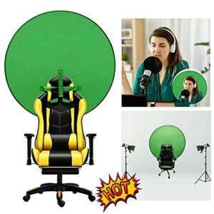 Portable Webcam Background, 75cm Collapsible Green Background for Video Chats, Zoom, Skype, Video, Photo, Single-Side Chromakey Green Screen for Chair