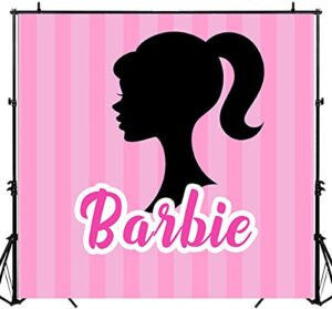 withu pink party backdrop girls frame stripe glamour cake table spa tea time photography head photo decorations banner background