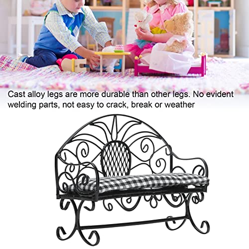 Miniature Bench, Fairy Garden Furniture Bench Ornaments,Fairy Garden Accessories Outdoor 4.1Inch,Widely Applicable Miniature Chair for 1/12 Miniature Doll House
