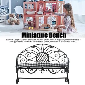 Miniature Bench, Fairy Garden Furniture Bench Ornaments,Fairy Garden Accessories Outdoor 4.1Inch,Widely Applicable Miniature Chair for 1/12 Miniature Doll House