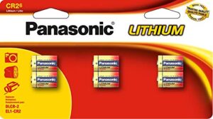 panasonic cr2 3.0 volt long lasting lithium batteries for golf rangefinders, cameras, flashlights and other devices, 6-battery pack