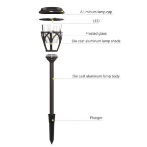 Malibu Kristi Collection LED Low Voltage Outdoor Path Lighting Garden Light Landscape Lighting Pathway Light 0.8W for Lawn, Patio, Yard, Walkway, Driveway 8PK 8422-3103-08