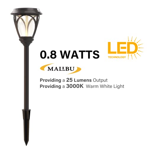 Malibu Kristi Collection LED Low Voltage Outdoor Path Lighting Garden Light Landscape Lighting Pathway Light 0.8W for Lawn, Patio, Yard, Walkway, Driveway 8PK 8422-3103-08