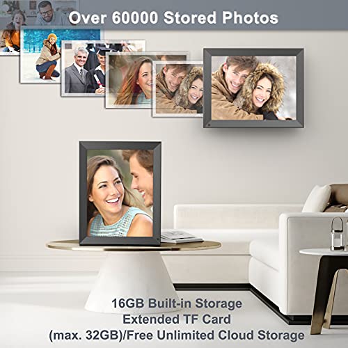 Digital Photo Frame 15-inch WiFi Digital Picture Frame - Large Digital Photo Frames, Touch Screen, 16GB, Share Photos and Videos Via App or Email, Wall Mountable Home Dector, Birthday Gifts for Wife