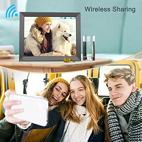 Digital Photo Frame 15-inch WiFi Digital Picture Frame - Large Digital Photo Frames, Touch Screen, 16GB, Share Photos and Videos Via App or Email, Wall Mountable Home Dector, Birthday Gifts for Wife