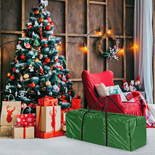 Longlasting Cushion Storage Bag Garden Furniture Cushion Bags Waterproof Pouch with Zips Patio Seat Pads Carry Handbag with Handle for Christmas Tree