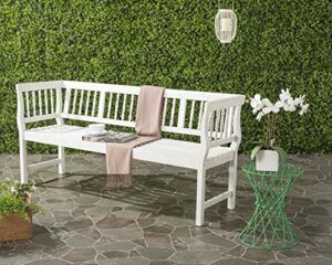 safavieh pat6732c outdoor collection brentwood bench, antique/white