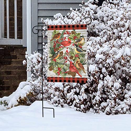 Briarwood Lane Winter Bird Wreath Garden Flag Cardinals Rustic Berries 12.5" x 18"