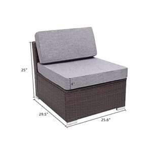 ZLXDP 3 Pieces Patio PE Wicker Rattan Sofa Set Patio Furniture Set