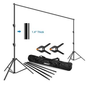 emart photo video studio backdrop stand, 10 x 12ft heavy duty adjustable photography muslin background support system kit