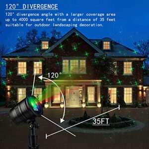 Christmas Decorative Laser Lights Projector Outdoors Decor Waterproof LED Red and Green Stars Twinkle for Xmas Home House Yard Garden Patio Wall Indoor Wireless Remote