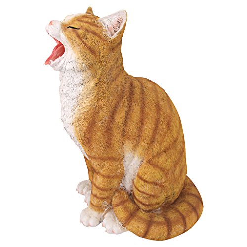 Design Toscano QM2158270 Lazy Daze Kitty Yawning Cat Garden Décor Statue, Orange Tabby