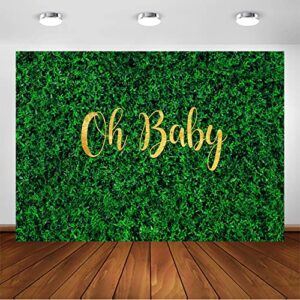 avezano oh baby green leaves backdrop for baby shower decoration 7x5ft greenery nature spring safari rustic lawn pregnancy party gender reveal birthday party banner photoshoot background