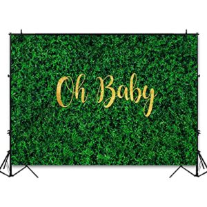 Avezano Oh Baby Green Leaves Backdrop for Baby Shower Decoration 7x5ft Greenery Nature Spring Safari Rustic Lawn Pregnancy Party Gender Reveal Birthday Party Banner Photoshoot Background