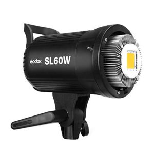 Godox SL-60W CRI 95+ LED Video Light SL60W White 5600K Version 60WS Bowens Mount with P60 Quick Installation Soft Box,Carrying Bag, Light Stand