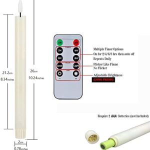 3D Black Wick Led Battery Operated Flameless Taper Candles Light with Remote &Timer,Electric Fake Window Candle Flickering Like Real Wax,Floating Candle Stick for Christmas/Halloween/Wedding