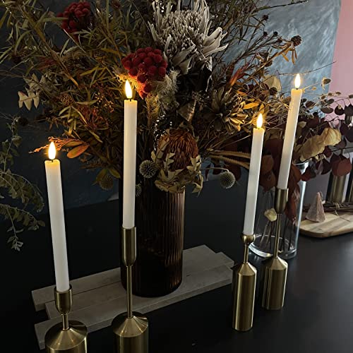 3D Black Wick Led Battery Operated Flameless Taper Candles Light with Remote &Timer,Electric Fake Window Candle Flickering Like Real Wax,Floating Candle Stick for Christmas/Halloween/Wedding