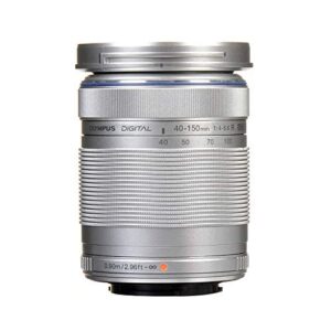 om system olympus m.zuiko digital 40-150mm f4.0-5.6 r silver for micro four thirds system camera, 3.75x zoom lens, portable design