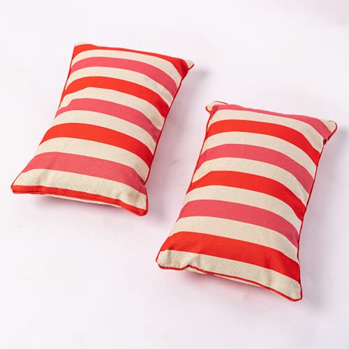 ABOUND LIFESTYLE Insert Included Outdoor Pillows Waterproof, Striped Outdoor Lumbar Pillow Set of 2, All-Season Cushions for Patio Furniture, Patio Furniture Pillows, Outdoor Throw Pillows (12”x20”)