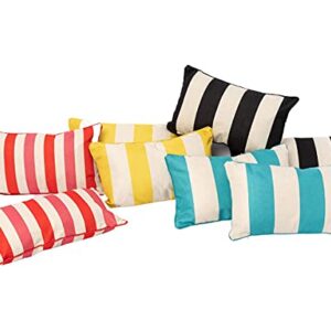 ABOUND LIFESTYLE Insert Included Outdoor Pillows Waterproof, Striped Outdoor Lumbar Pillow Set of 2, All-Season Cushions for Patio Furniture, Patio Furniture Pillows, Outdoor Throw Pillows (12”x20”)