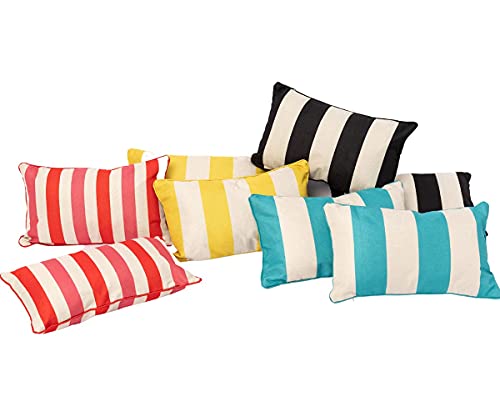 ABOUND LIFESTYLE Insert Included Outdoor Pillows Waterproof, Striped Outdoor Lumbar Pillow Set of 2, All-Season Cushions for Patio Furniture, Patio Furniture Pillows, Outdoor Throw Pillows (12”x20”)