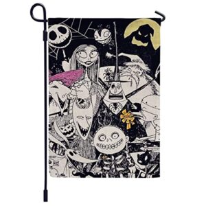 theme of movie gothic macabre art welcome vertical garden flag, double sided 12 ×18 inch, gothic yard garden outdoor decor, gothic macabre outdoor decor, theme of movie gothic garden flag