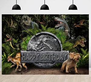 dinosaur themed backdrop for kids boys happy birthday party teens birthday dinosaur photography background jungle world photography backdrops 6x4ft