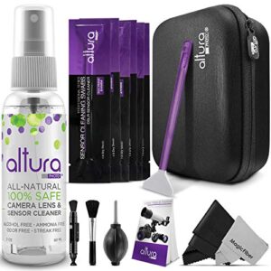 altura photo professional full frame sensor cleaning kit – camera cleaning kit for ff dslr & mirrorless cameras – w/sensor cleaning swabs & case, works as camera lens cleaning kit, sensor cleaner