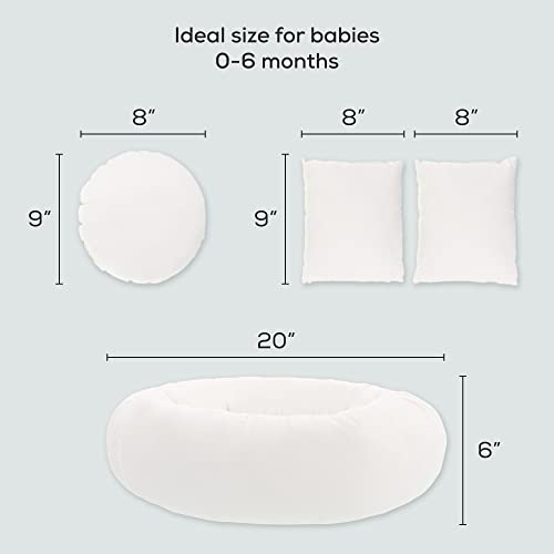 First Landings Newborn Posing Pillows - Photography Props for Baby Boy or Girl Photoshoots - Donut Pillow and 3 Posing Pillows