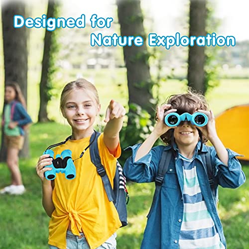 Binoculars for Kids, Gifts for 3-12 Year Boys Girls, Compact Kids Binoculars 8x21 High-Resolution for Bird Watching, Camping, Exploration, Hiking, Hunting, Sports Events and Safari Park (Blue)