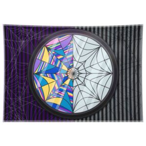 yriujul 68x45inch fabric spider web window gothic backdrop wednesday horror theme birthday photography background kids party decorations stripe photo banner props