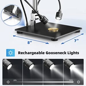 TOMLOV DM03 7" HDMI LCD Digital Microscope 1200X [Larger View & Larger Workspace] 1080P HD Screen Coin Microscope for Adult/Kids USB Soldering Microscope with Light Compatible with TV/Windows/MacOS