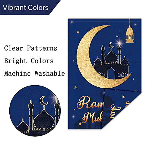 Louise Maelys Ramadan Eid Mubarak Garden Flag 12x18 Vertical Double Sided Welcome Ramadan Kareem Muslim Mosque Lantern Moon House Flags Banner Islamic Festival Celebration Yard Sign Ramadan Party Outdoor Decoration (ONLY FLAG)