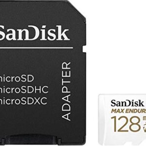 SanDisk 128GB MAX Endurance microSDXC Card with Adapter for Home Security Cameras and Dash cams - C10, U3, V30, 4K UHD, Micro SD Card - SDSQQVR-128G-GN6IA